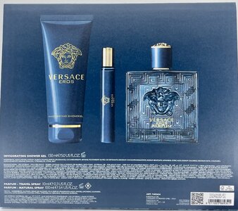 VERSACE Eros Gift Set Parfum 100ml + Travel Spray 10ml + Shower Gel 150ml